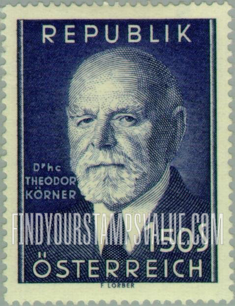 FindYourStampsValue: President Theodo Körner