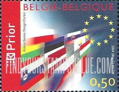FindYourStampsValue: Expansion of the European Union: Flags of newly-added countries, “Prior” at left