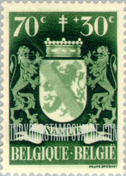 FindYourStampsValue: Semi-Postal, Arms of Provinces: Namur