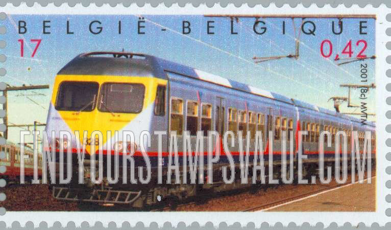 FindYourStampsValue: Belgian National Railway Company, 75th Anniversary: 1991 Series 03 threefold engine No. 328