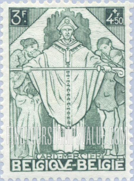 FindYourStampsValue: Semi-Postal: Mercier Protecting Children and Aged at Malines