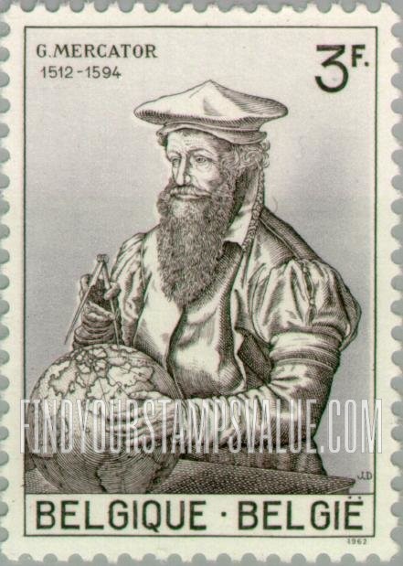 FindYourStampsValue: Gerard Mercator (Gerhard Kremer, 1512-1594), Cartographer