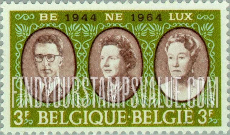 FindYourStampsValue: Benelux: King Baudouin, Queen Juliana and Grand Duchess Charlotte