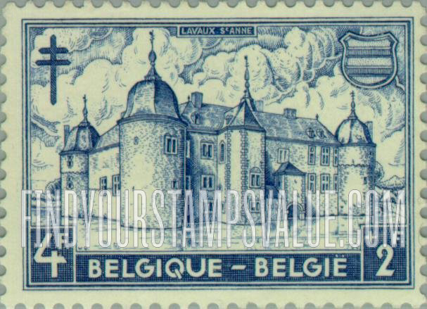 FindYourStampsValue: Semi-Postal, Castles: Lavaux St. Anne