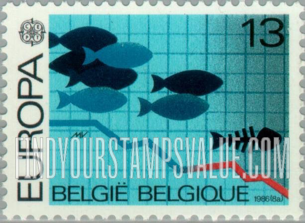FindYourStampsValue: Europa 1986: Fish
