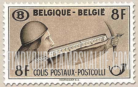FindYourStampsValue: Parcel Post and Railway: Crossbowman with Train