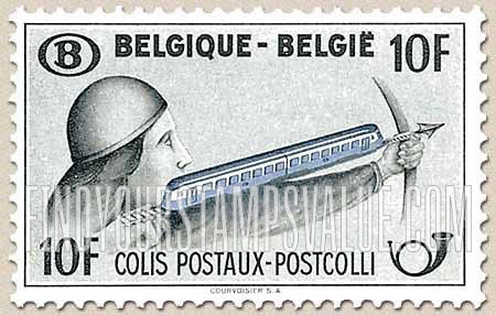 FindYourStampsValue: Parcel Post and Railway: Crossbowman with Train