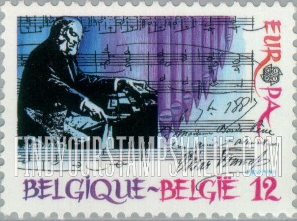 FindYourStampsValue: Europa 1985: Cesar Franck at organ, 1887