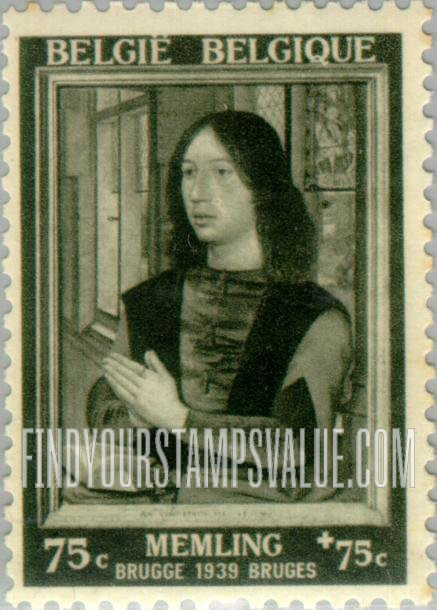 FindYourStampsValue: Semi-Postal: “Martin van Nieuwenhove” by Hans Memling (1430?-1495), Flemish Painter
