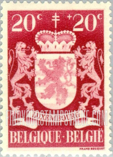 FindYourStampsValue: Semi-Postal, Arms of Provinces: Luxembourg