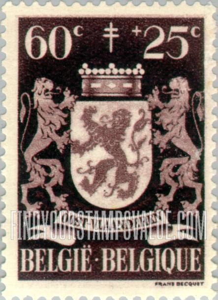 FindYourStampsValue: Semi-Postal, Arms of Provinces: East Flanders