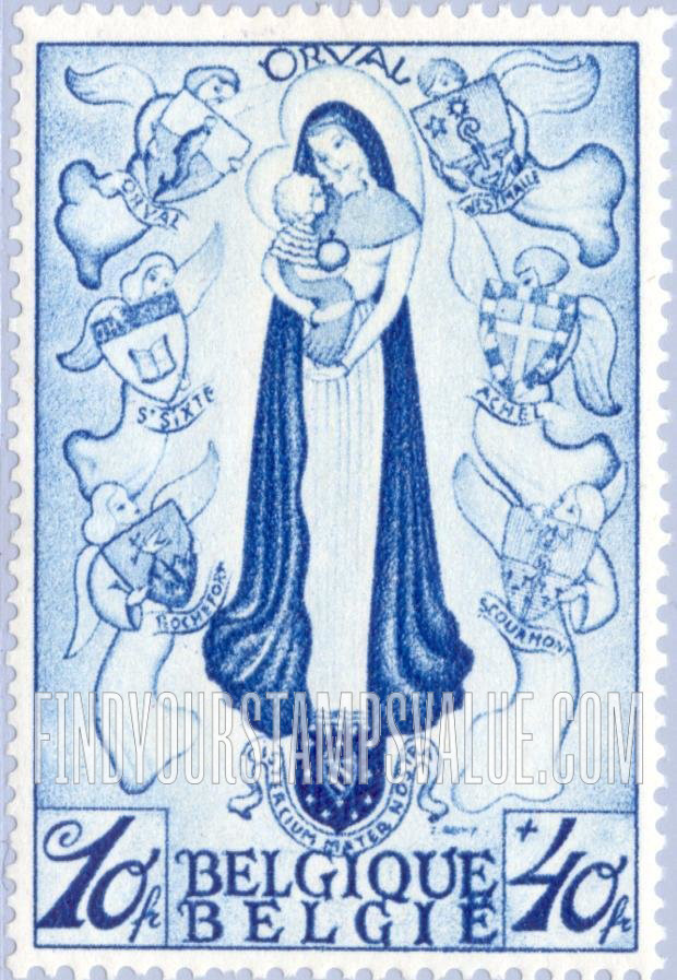 FindYourStampsValue: Semi-Postal: Madonna and Arms of Seven Abbeys