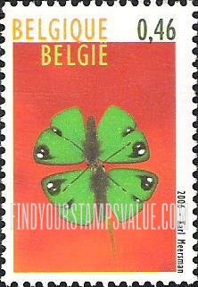 FindYourStampsValue: Belgica 2006 International Philatelic Exhibition, Brussels: Butterflies as four-leaf clover
