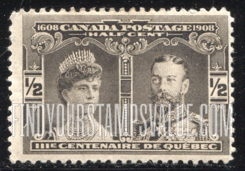 FindYourStampsValue: Quebec Tercentenary Issue: Prince and Princess of Wales