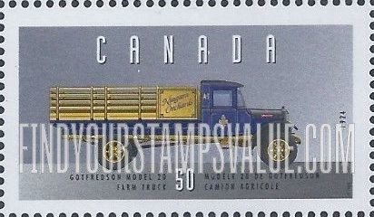 FindYourStampsValue: Historic Vehicles Type of 1993: 1924 Gotfredson model 20 farm truck.