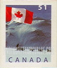 FindYourStampsValue: Flag and Dogsled, 50th Yukon Territory