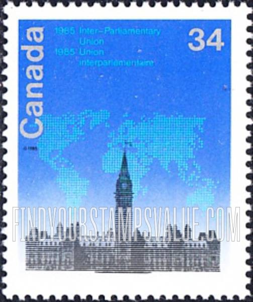 FindYourStampsValue: Interparliamentary Union ’85, Ottawa