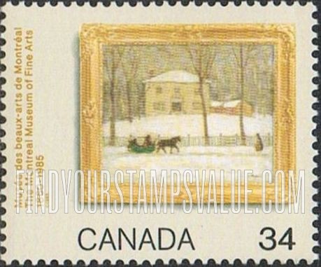 FindYourStampsValue: Old Holton House, Sherbrooke Street, Montreal, by James Wilson Morrice (1865-1924)