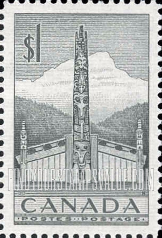 FindYourStampsValue: Pacific Coast Indian House and Totem Pole