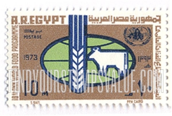 FindYourStampsValue: 10th anniversary of the World Food Organization - الذكرى العاشرة لمنظمة الغذاء العالمية