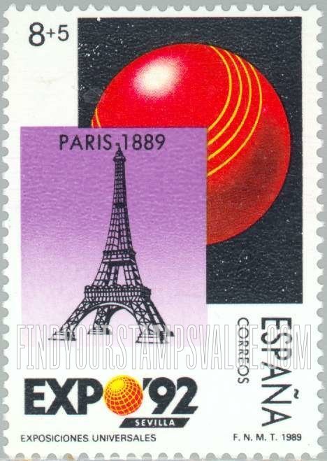 FindYourStampsValue: Semi-Postal: EXPO ’92, Seville, Eiffel Tower, Paris, 1889