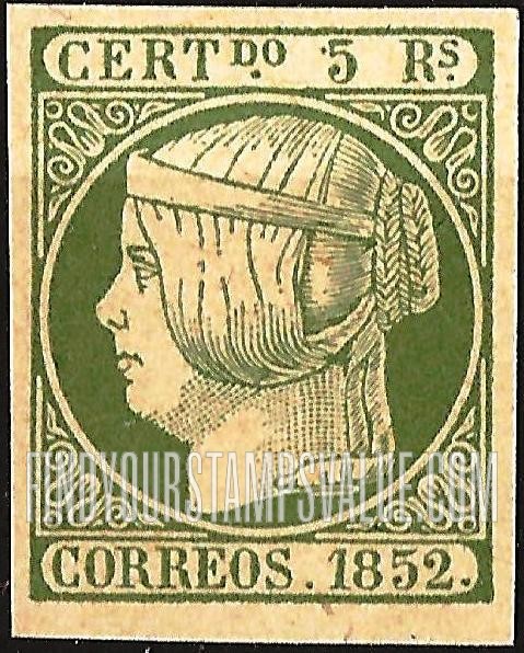 FindYourStampsValue: Kingdom: Queen Isabella II