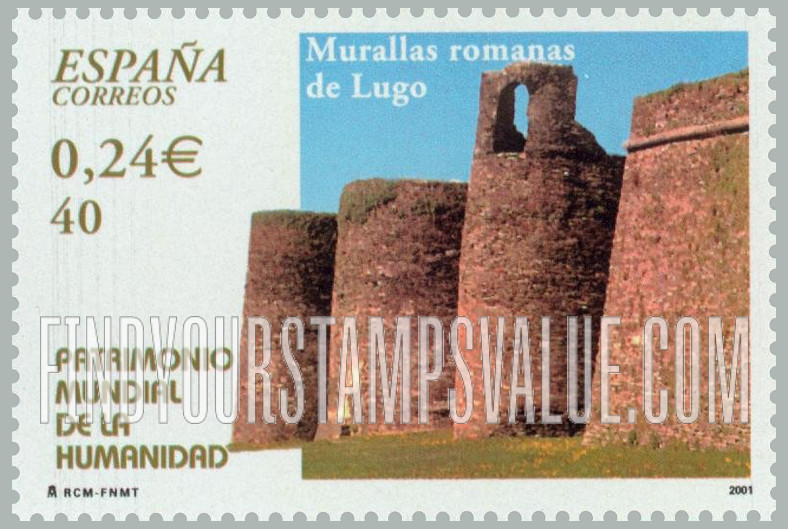 FindYourStampsValue: World Heritage Sites: Roman Walls of Lugo