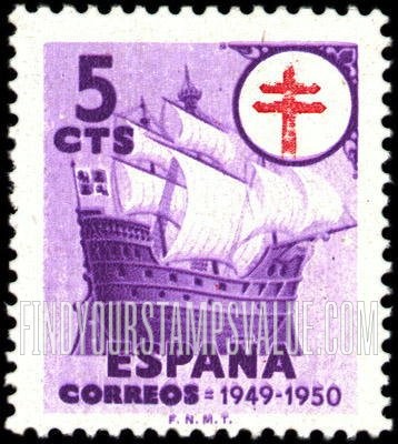 FindYourStampsValue: Postal Tax: Tuberculosis Fund, Galleon and Lorraine Cross