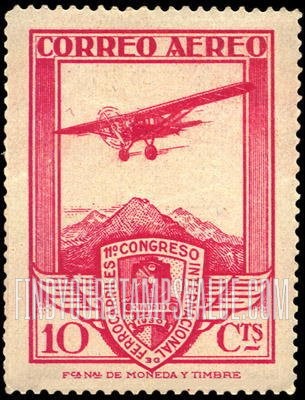 FindYourStampsValue: Air Post: Railway Congress, Plane and Congress Seal