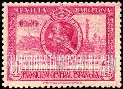 FindYourStampsValue: King Alfonso XIII and View of Barcelona