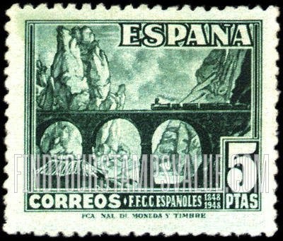 FindYourStampsValue: Train Crossing Pancorbo Viaduct