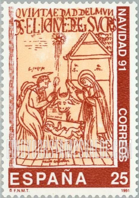 FindYourStampsValue: Christmas: The Nativity, illustration from 17th century book