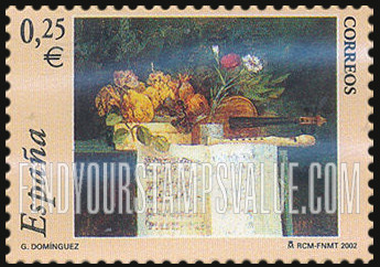 FindYourStampsValue: Paintings With Musical Instruments by Goyo Domínguez