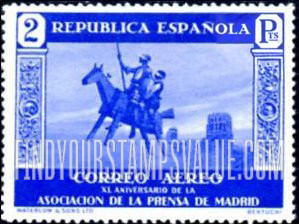 FindYourStampsValue: Air Post: Don Quixote and Sancho Panza Flying on the Wooden Horse