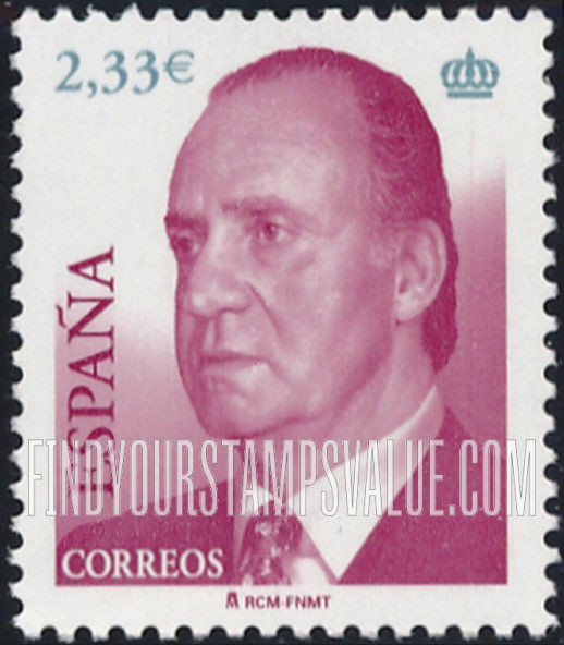 FindYourStampsValue: King Juan Carlos Type of 2001 With Euro Denominations Only