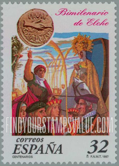 FindYourStampsValue: Anniversaries: Roman colony of Elche, 2000th anniversary