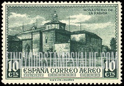 FindYourStampsValue: Air Post: Christopher Columbus, La Rábida Monastery