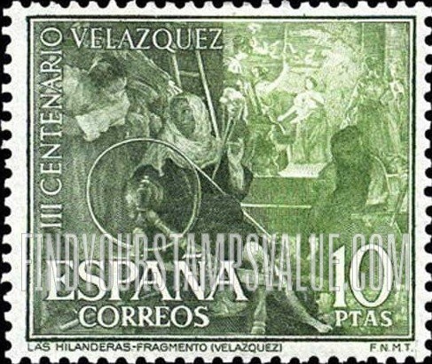 FindYourStampsValue: Velazquez Paintings: Detail from The Spinners