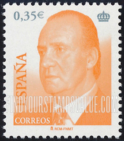 FindYourStampsValue: King Juan Carlos Type of 2001 With Euro Denominations Only