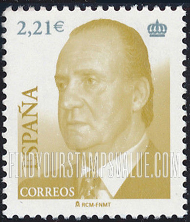 FindYourStampsValue: King Juan Carlos Type of 2001 With Euro Denominations Only