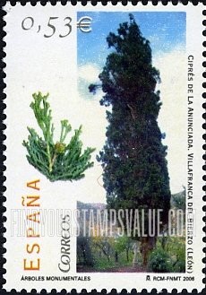 FindYourStampsValue: Cypress Tree, La Anunciada Convent, Villafranca del Bierzo