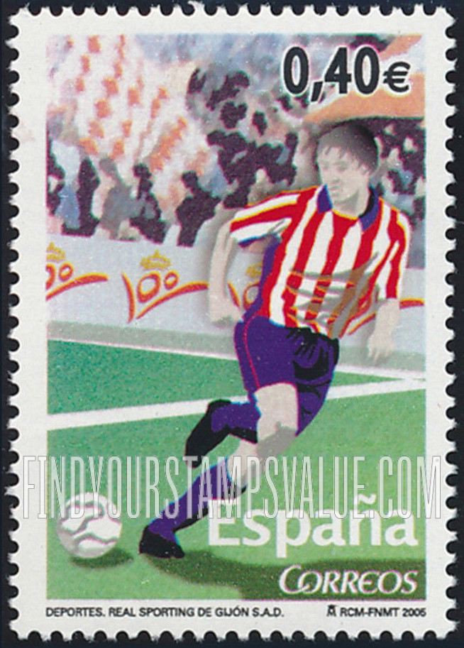 FindYourStampsValue: Real Sporting de Gijón Soccer Team, Centenary