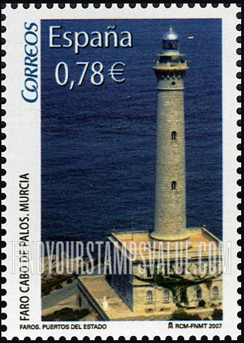 FindYourStampsValue: Lighthouses: Cabo de Palos Lighthouse, Murcia