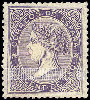 FindYourStampsValue: Provisional Government, Valladolid: Isabella II (handstampied)