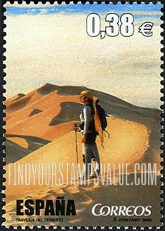 FindYourStampsValue: “Al Filo de lo Imposible” Type of 2005: Man in desert