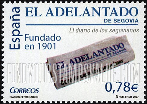 FindYourStampsValue: El Adelantado de Segovia Newspaper, 106th Anniversary