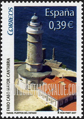FindYourStampsValue: Lighthouses: Cabo Mayor Lighthouse, Cantabria