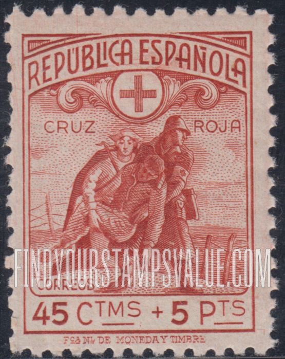 FindYourStampsValue: Semi-Postal: Republic, Nurse and Orderly Carrying Wounded Soldier