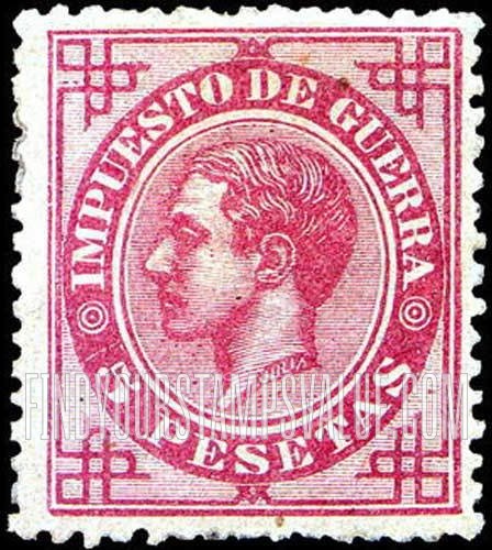 FindYourStampsValue: War Tax: King Alfonso XII