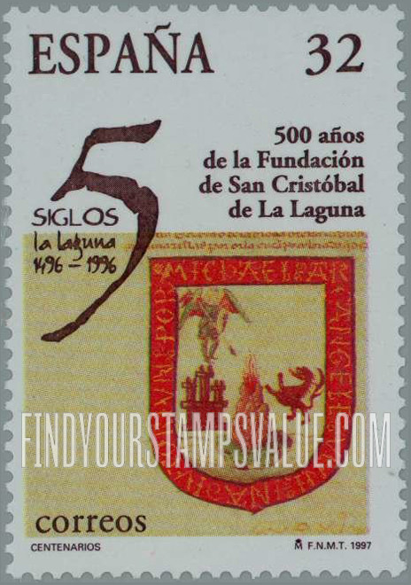 FindYourStampsValue: Foundation of St. Cristobal de La Laguna, 500th Anniversary